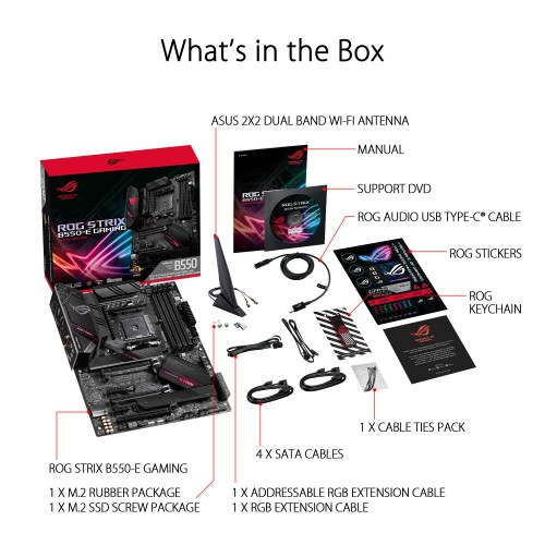 ASUS ROG STRIX B550-E GAMING MOTHERBOARD ASUS ROG STRIX B550-E GAMING MOTHERBOARD