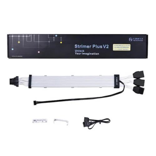 Lian Li Strimer Plus V2 12VHPWR to 3X8 Pin Extension Cable-8 Guide light Lian Li Strimer Plus V2 12VHPWR to 3X8 Pin Extension Cable-8 Guide light