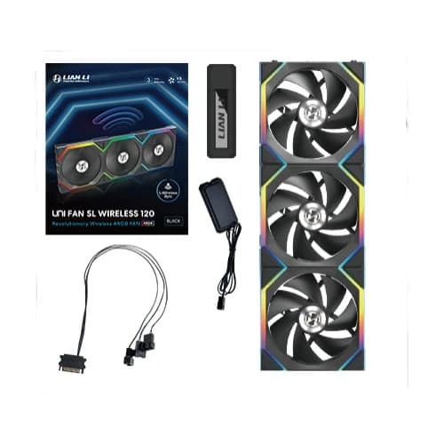 Lian Li UNI Fan SL Wireless 120 Reverse Blade ARGB Black Triple Pack