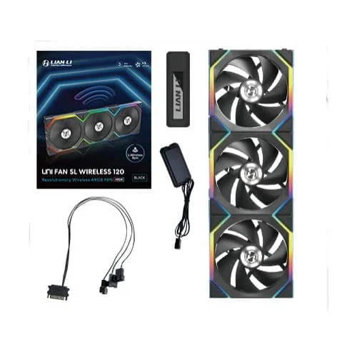 Lian Li UNI Fan SL Wireless 120 ARGB Black Triple Pack Lian Li UNI Fan SL Wireless 120 ARGB Black Triple Pack