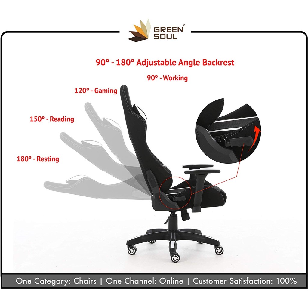 Green Soul GS-600 Beast Series Gaming Chair (Black & White) Green Soul GS-600 Beast Series Gaming Chair (Black & White)
