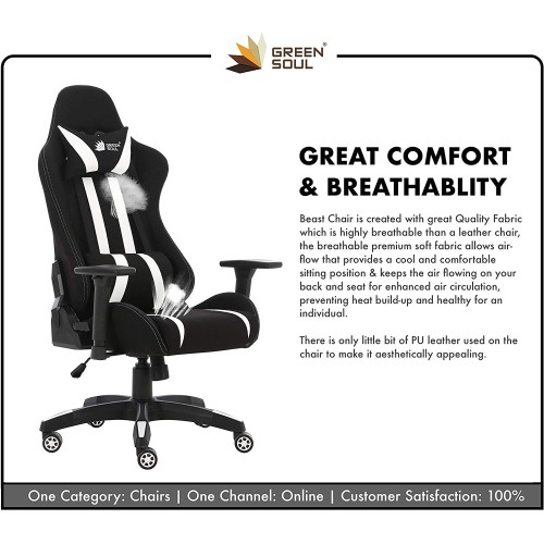 Green Soul GS-600 Beast Series Gaming Chair (Black & White) Green Soul GS-600 Beast Series Gaming Chair (Black & White)