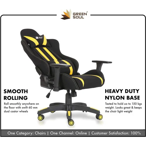 Green Soul GS-600 Beast Series Gaming Chair (Black & Yellow) Green Soul GS-600 Beast Series Gaming Chair (Black & Yellow)