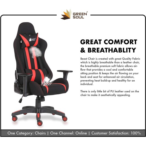 Green Soul GS-600 Beast Series Gaming Chair (Black & Red) Green Soul GS-600 Beast Series Gaming Chair (Black & Red)