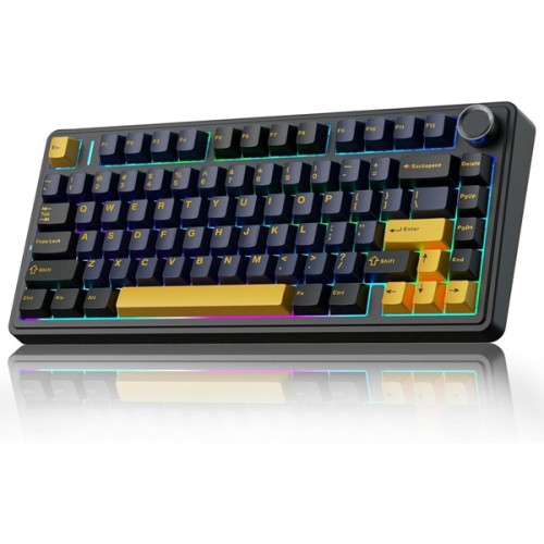 AULA F75 75% Wireless Trio Mode Mechanical Gaming Keyboard Thunder Black (Graywood Switch)