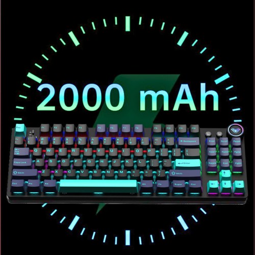 AULA M75 Tri-Mode TKL Mechanical Gaming Keyboard Blue+Black+Green Blue Switch AULA M75 Tri-Mode TKL Mechanical Gaming Keyboard Blue+Black+Green Blue Switch
