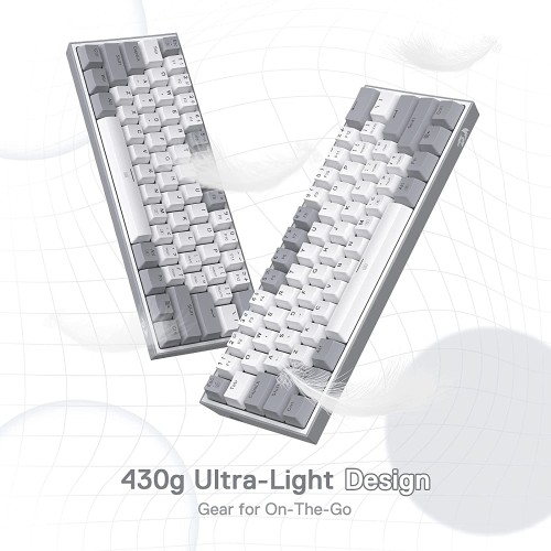 Redragon Fizz K617 White and Grey- RED SWITCH