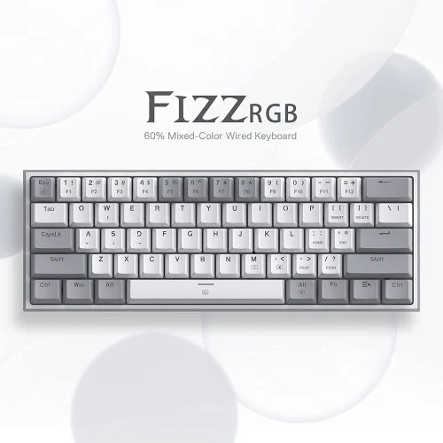 Redragon Fizz K617 White and Grey- RED SWITCH Redragon Fizz K617 White and Grey- RED SWITCH