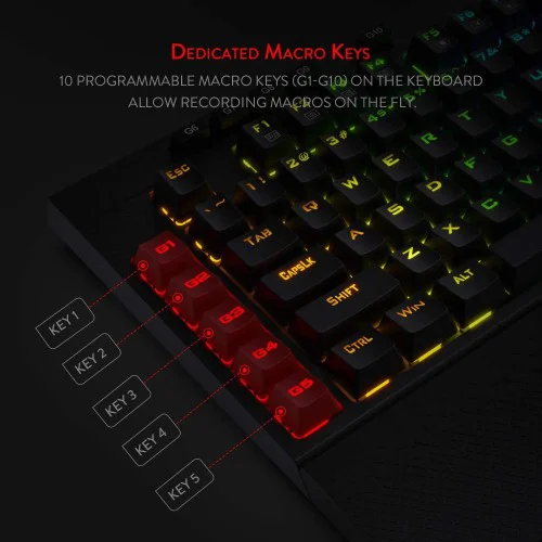 Redragon Vishnu K596 Black Wireless- Red switch