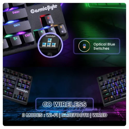 Cosmic Byte CB-GK-39 Trinity Wireless Optical Swappable Keyboard Blue Switch Cosmic Byte CB-GK-39 Trinity Wireless Optical Swappable Keyboard Blue Switch