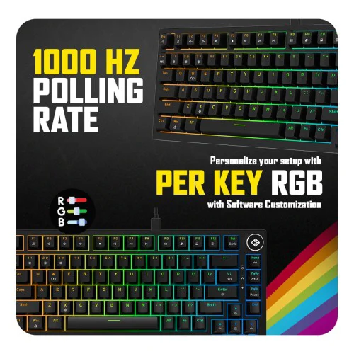 Cosmic Byte CB-GK-43 Phantom TKL Gasket Mechanical Wired Swappable Keyboard with PreLubed Switches