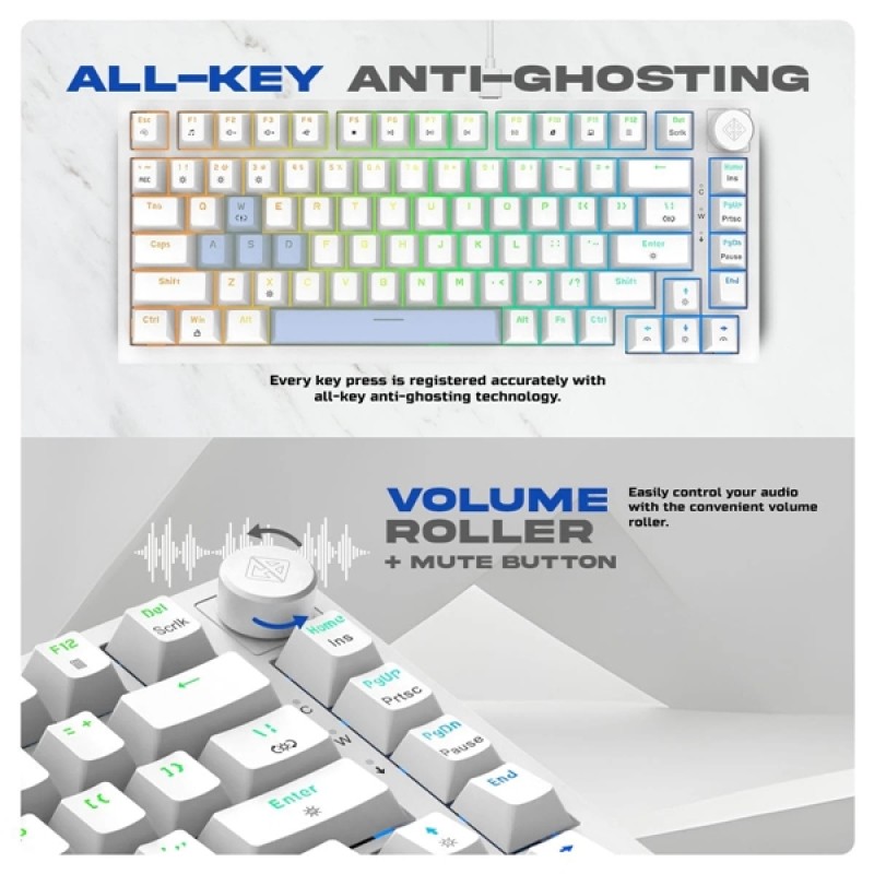 Cosmic Byte CB-GK-42 Phantom TKL Gasket Mechanical Wired Swappable Keyboard with PreLubed Switches Cosmic Byte CB-GK-42 Phantom TKL Gasket Mechanical Wired Swappable Keyboard with PreLubed Switches