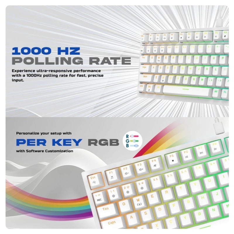 Cosmic Byte CB-GK-42 Phantom TKL Gasket Mechanical Wired Swappable Keyboard with PreLubed Switches Cosmic Byte CB-GK-42 Phantom TKL Gasket Mechanical Wired Swappable Keyboard with PreLubed Switches