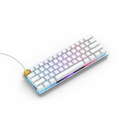 Glorious GMMK Modular Mechanical keyboard Compact (White Ice) - Gateron Brown Switch