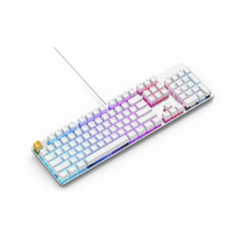 Glorious GMMK Modular Mechanical Keyboard Full Size (White Ice) - Gateron Brown Switch