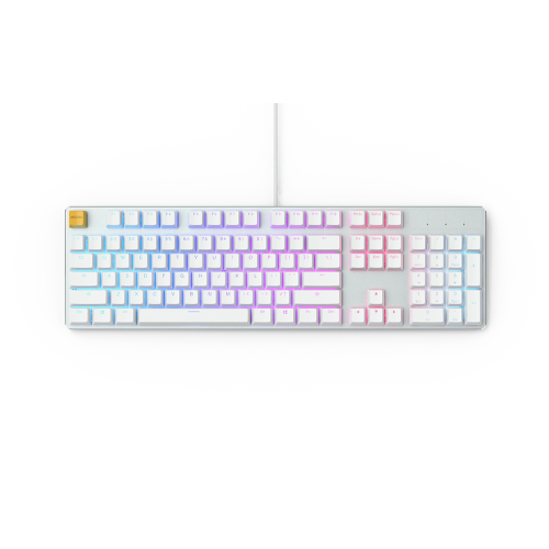 Glorious GMMK Modular Mechanical Keyboard Full Size (White Ice) - Gateron Brown Switch