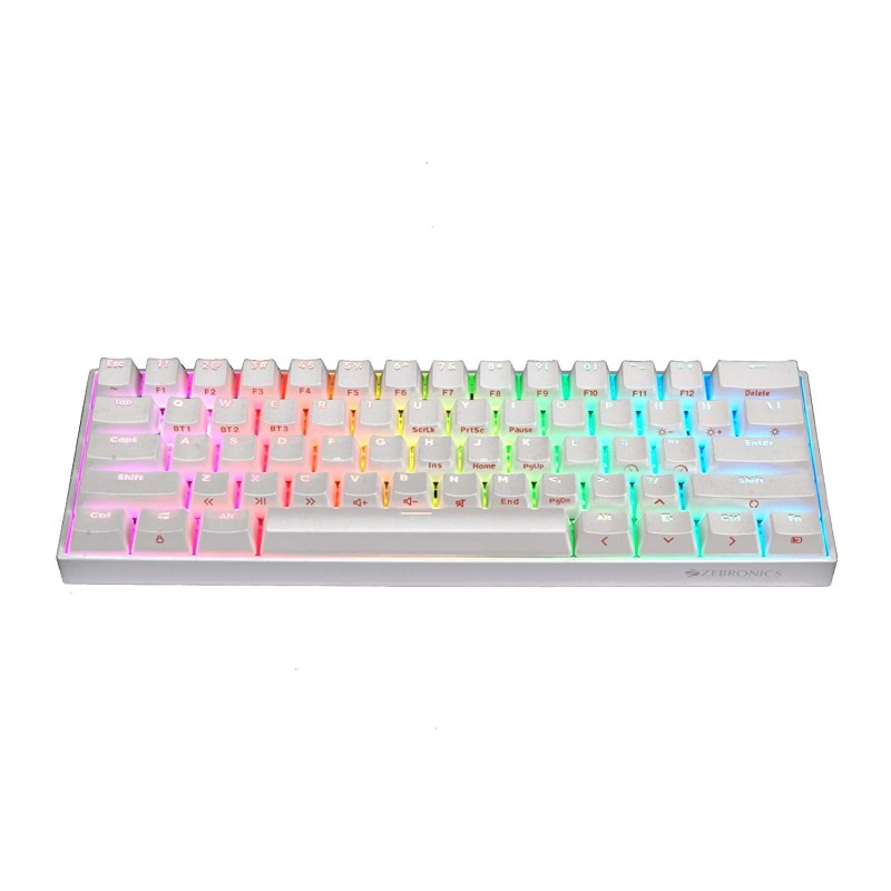 Zebronics Zeb Max Ninja 60% Wireless White - Blue switch Zebronics Zeb Max Ninja 60% Wireless White - Blue switch
