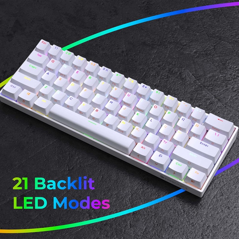 Zebronics Zeb Max Ninja 60% Wireless White - Blue switch Zebronics Zeb Max Ninja 60% Wireless White - Blue switch
