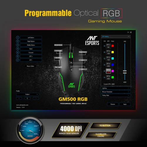 Ant Esports GM 500 RGB Gaming Mouse 