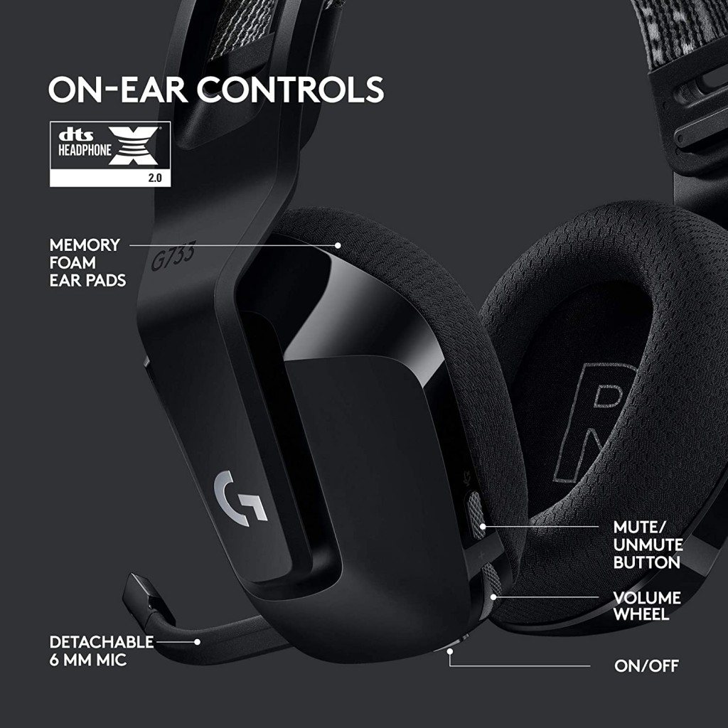 Logitech G733 Lightspeed Wireless Headset (Black) Logitech G733 Lightspeed Wireless Headset (Black)