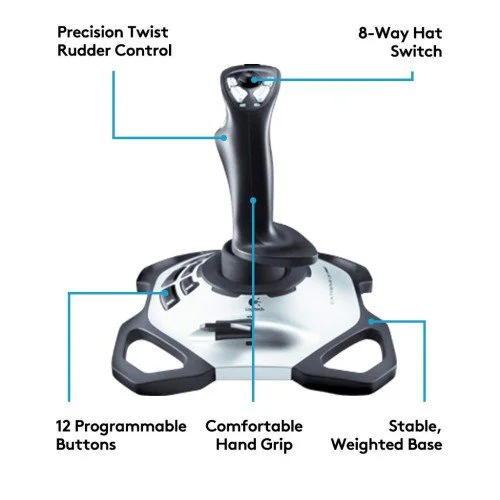 Logitech Extreme 3D Pro Gaming Joystick (White/Black) Logitech Extreme 3D Pro Gaming Joystick (White/Black)
