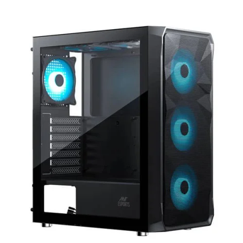 Ant Esports ICE-112 Auto RGB Black Mid Tower Cabinet Ant Esports ICE-112 Auto RGB Black Mid Tower Cabinet