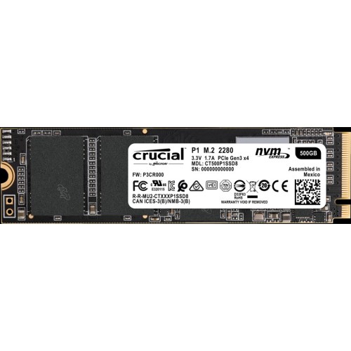 CRUCIAL P1 500GB M.2 NVMe Gen 3 CRUCIAL P1 500GB M.2 NVMe Gen 3