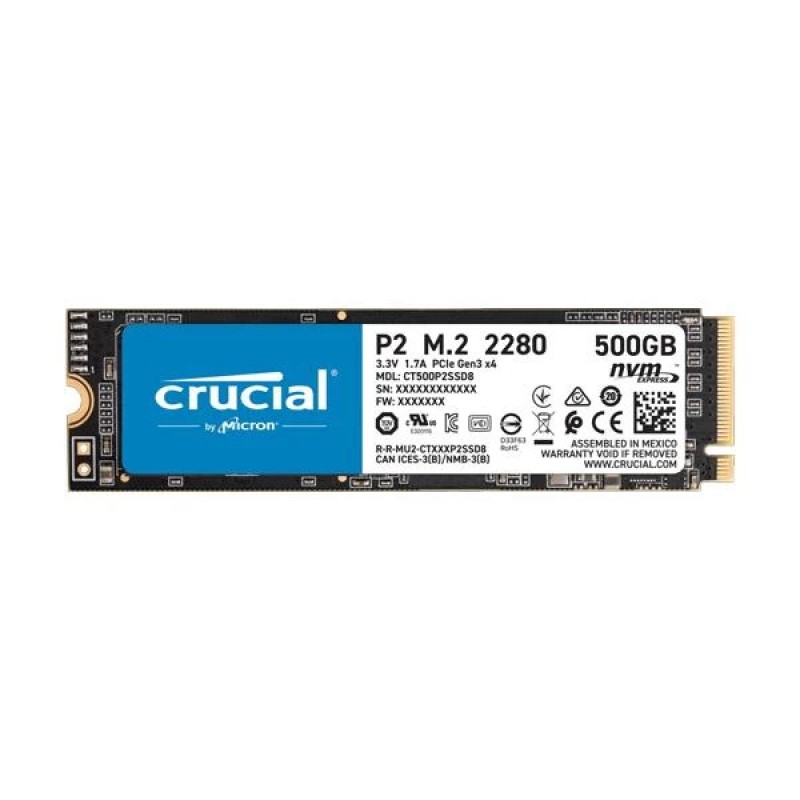 Crucial P2 500GB M.2 NVMe SSD Crucial P2 500GB M.2 NVMe SSD