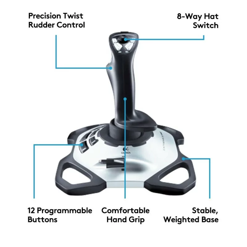 Logitech Extreme 3D Pro Gaming Joystick (White/Black) Logitech Extreme 3D Pro Gaming Joystick (White/Black)